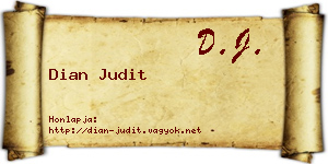 Dian Judit névjegykártya